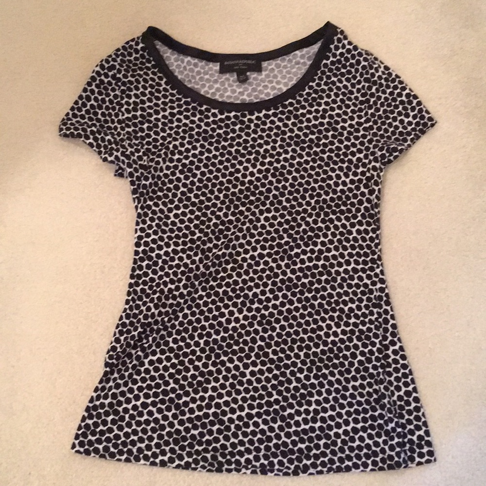 Banana republic luxe touch black and white top